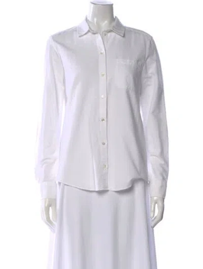 Pre-owned Sézane Long Sleeve Button-up Top In Neutral