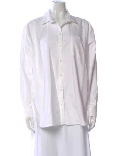 Pre-owned Sézane Long Sleeve Button-up Top In Neutral