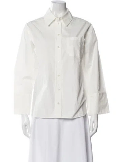Pre-owned Sézane Long Sleeve Button-up Top W/ Tags In White