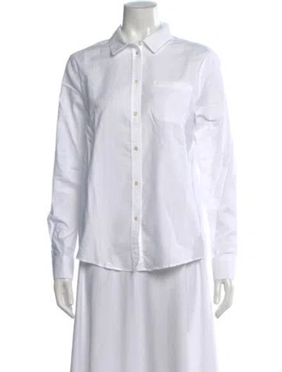 Pre-owned Sézane Long Sleeve Button-up Top W/ Tags In White