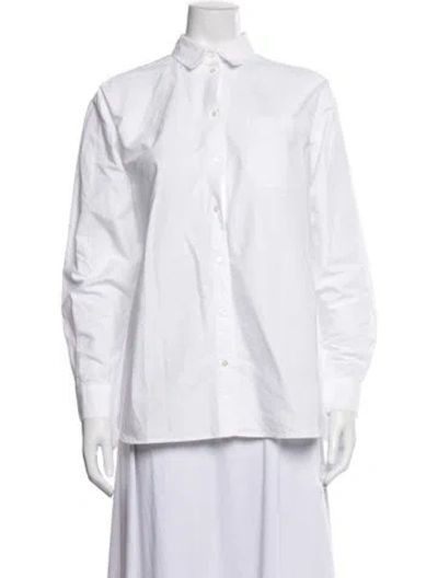 Pre-owned Sézane Long Sleeve Button-up Top W/ Tags In White