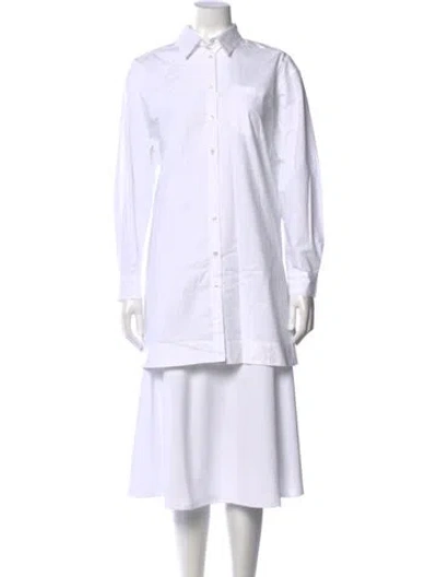 Pre-owned Sézane Long Sleeve Button-up Top In White