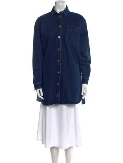 Pre-owned Sézane Long Sleeve Tunic In Blue