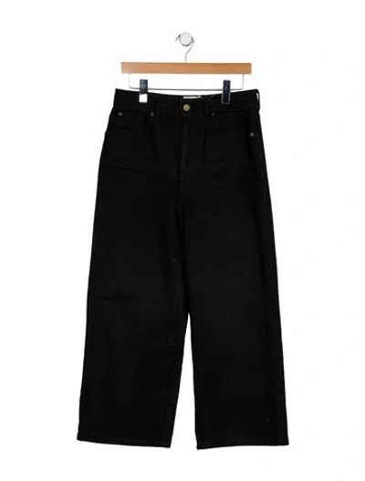 Pre-owned Sézane Low-rise Wide Leg Jeans In Black