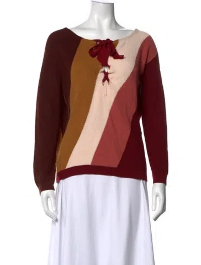 Pre-owned Sézane Merino Wool Colorblock Pattern Sweater In Neutral