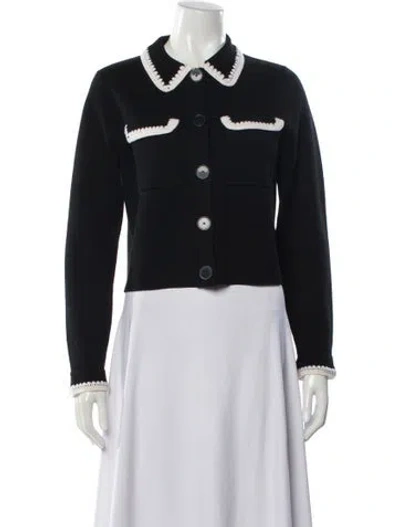 Pre-owned Sézane Merino Wool Crew Neck Sweater In Black