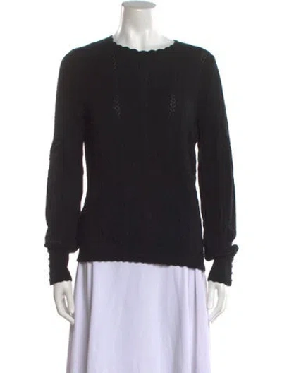 Pre-owned Sézane Merino Wool Crew Neck Sweater In Black