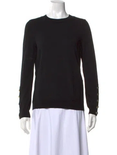 Pre-owned Sézane Merino Wool Crew Neck Sweater In Black