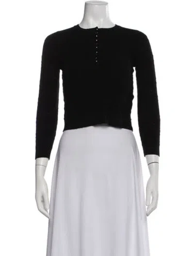 Pre-owned Sézane Merino Wool Crew Neck Sweater In Black