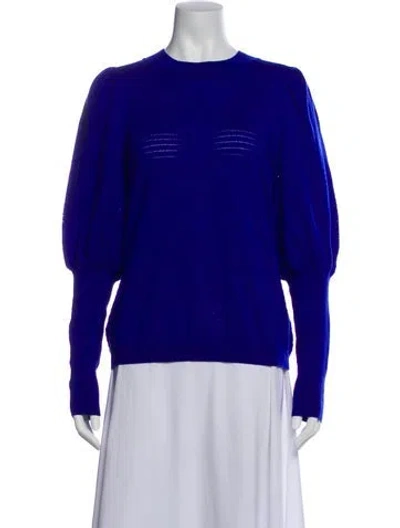 Pre-owned Sézane Merino Wool Crew Neck Sweater In Blue