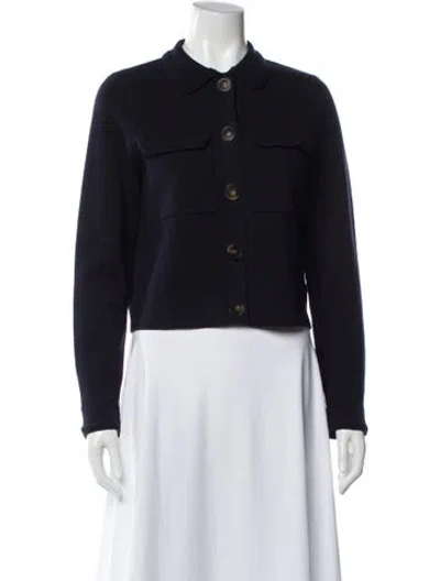 Pre-owned Sézane Merino Wool Crew Neck Sweater In Blue