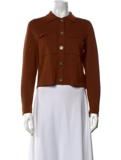 Pre-owned Sézane Merino Wool Crew Neck Sweater In Brown