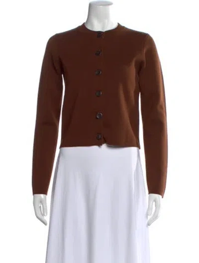 Pre-owned Sézane Merino Wool Crew Neck Sweater In Brown