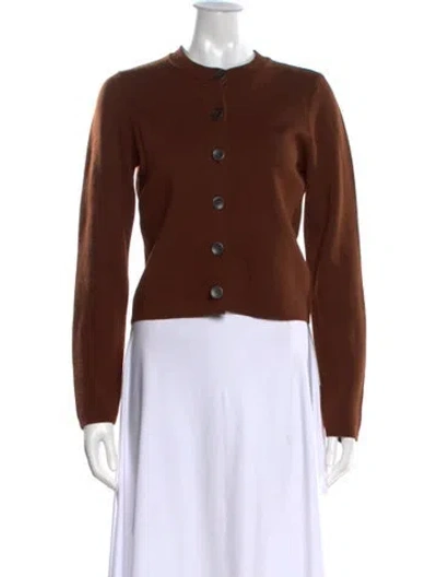 Pre-owned Sézane Merino Wool Crew Neck Sweater In Brown