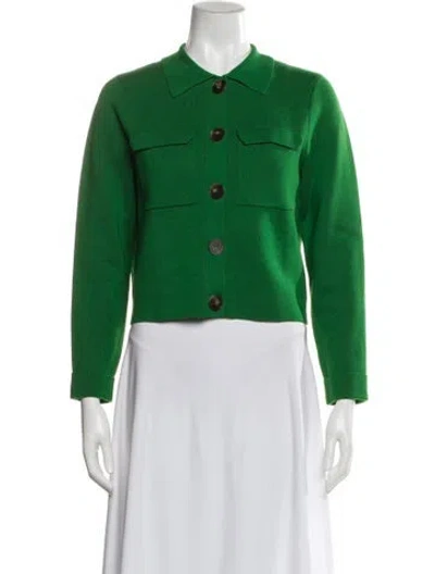 Pre-owned Sézane Merino Wool Crew Neck Sweater In Green
