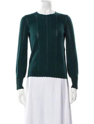 Pre-owned Sézane Merino Wool Crew Neck Sweater In Green