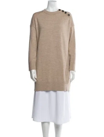 Pre-owned Sézane Merino Wool Crew Neck Sweater In Neutral
