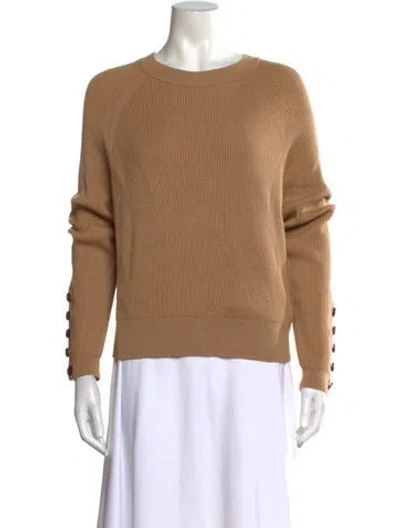 Pre-owned Sézane Merino Wool Crew Neck Sweater In Neutrals