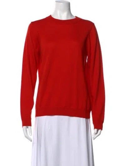 Pre-owned Sézane Merino Wool Crew Neck Sweater In Orange