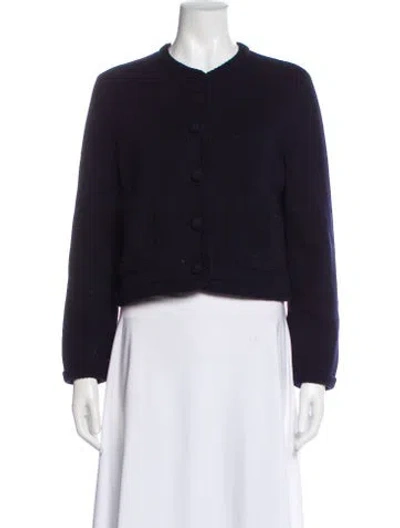 Pre-owned Sézane Merino Wool Evening Jacket In Blue