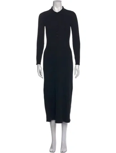 Pre-owned Sézane Merino Wool Long Dress In Black