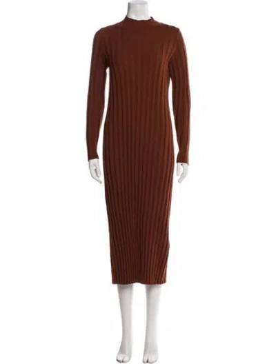 Pre-owned Sézane Merino Wool Midi Length Dress In Brown