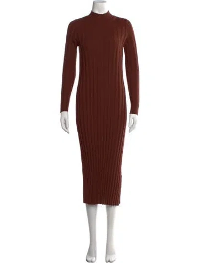 Pre-owned Sézane Merino Wool Midi Length Dress In Brown