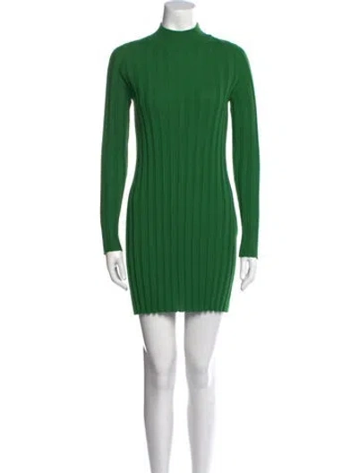 Pre-owned Sézane Merino Wool Mini Dress In Green