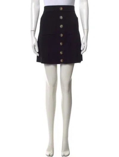 Pre-owned Sézane Merino Wool Mini Skirt In Black