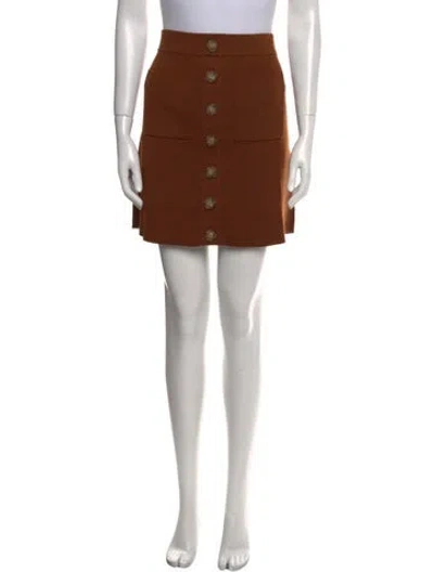 Pre-owned Sézane Merino Wool Mini Skirt W/ Tags In Brown