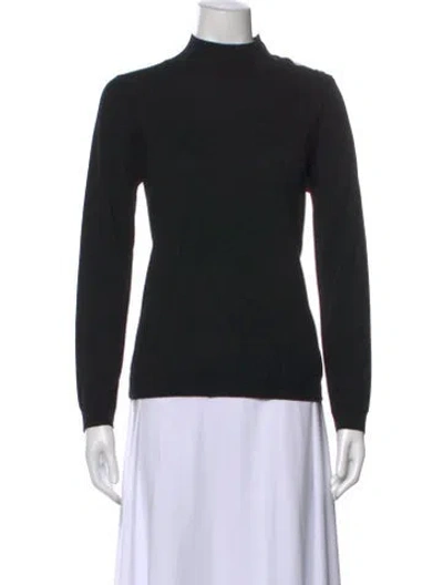 Pre-owned Sézane Merino Wool Mock Neck Sweater In Black