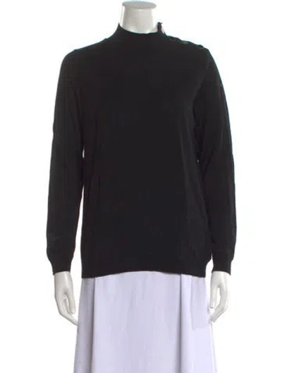 Pre-owned Sézane Merino Wool Mock Neck Sweater In Black