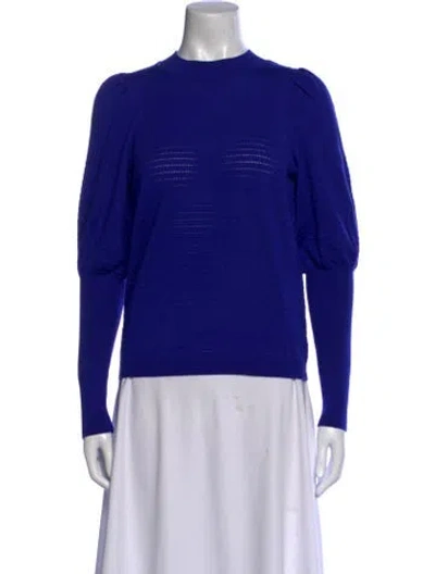 Pre-owned Sézane Merino Wool Mock Neck Sweatshirt W/ Tags In Blue