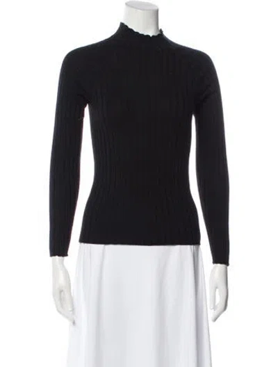 Pre-owned Sézane Merino Wool Mock Neck Top In Gray