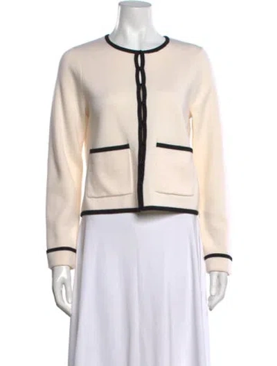Pre-owned Sézane Merino Wool Open Front Sweater In Neutrals