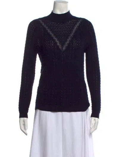 Pre-owned Sézane Merino Wool Patterned Sweater In Blue