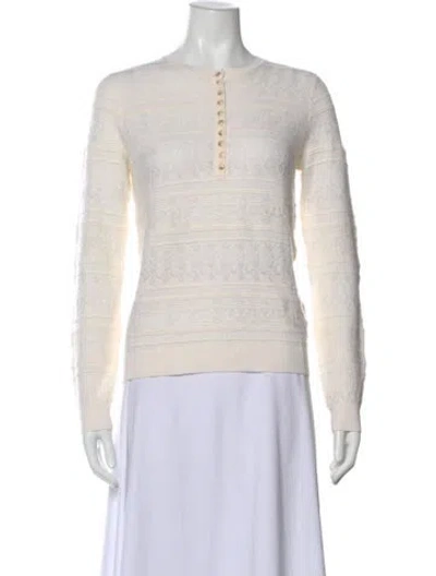 Pre-owned Sézane Merino Wool Patterned Sweater In Neutral