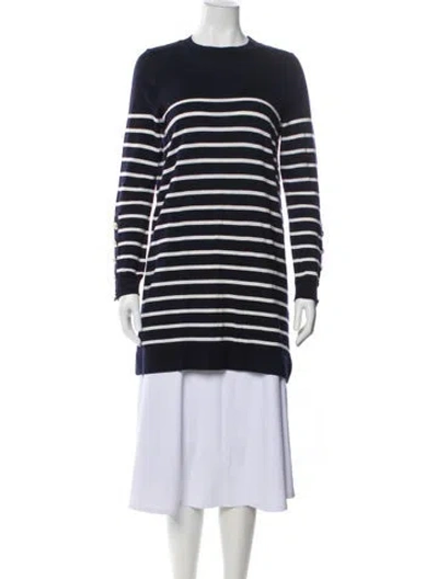 Pre-owned Sézane Merino Wool Striped Sweater In Black