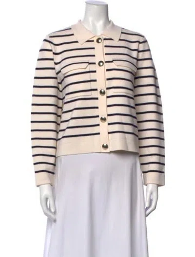 Pre-owned Sézane Merino Wool Striped Sweater In Neutral