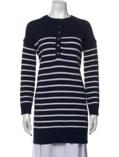 Pre-owned Sézane Merino Wool Striped Top In Blue