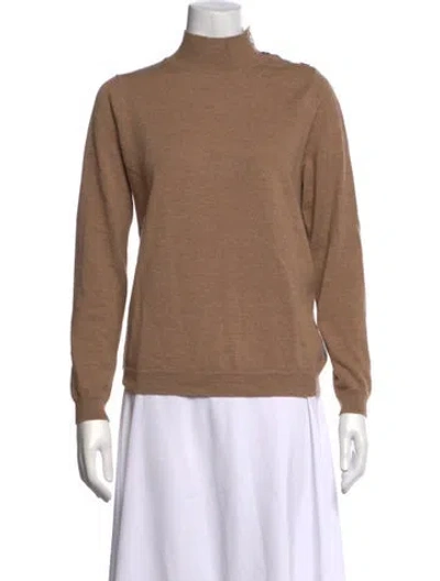 Pre-owned Sézane Merino Wool Turtleneck Sweater In Neutrals