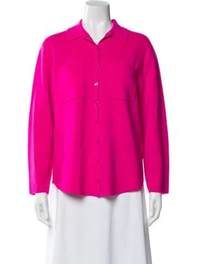 Pre-owned Sézane Merino Wool V-neck Sweater In Pink