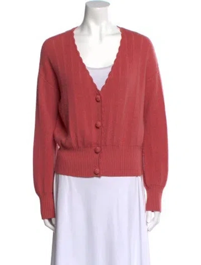 Pre-owned Sézane Merino Wool V-neck Sweater In Red