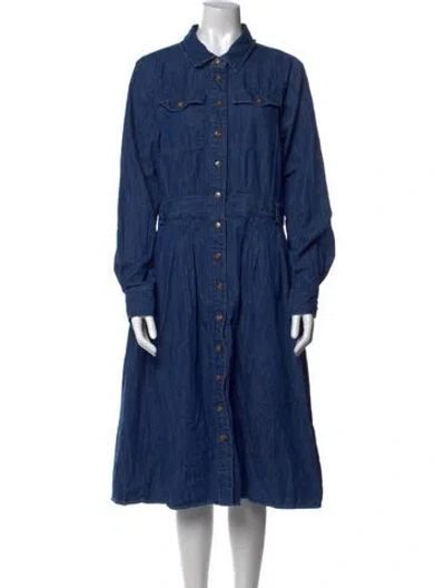 Pre-owned Sézane Midi Length Dress In Blue