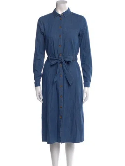 Pre-owned Sézane Midi Length Dress In Blue