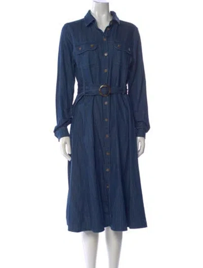 Pre-owned Sézane Midi Length Dress In Blue
