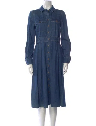 Pre-owned Sézane Midi Length Dress In Blue