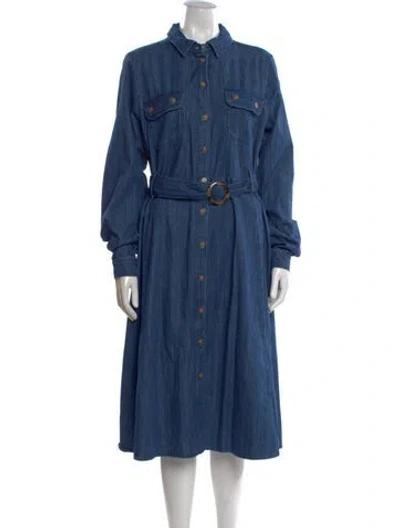 Pre-owned Sézane Midi Length Dress In Blue