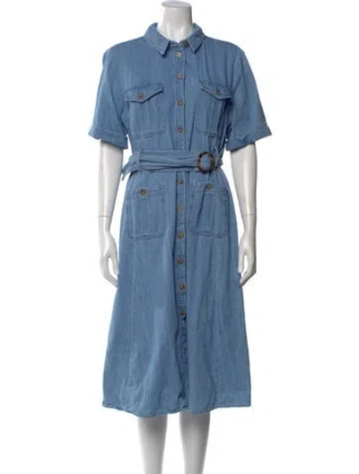 Pre-owned Sézane Midi Length Dress In Blue