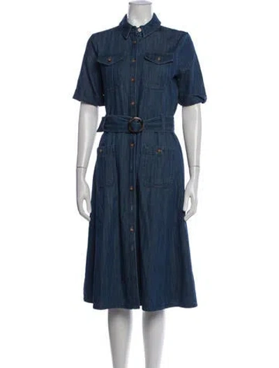Pre-owned Sézane Midi Length Dress In Blue
